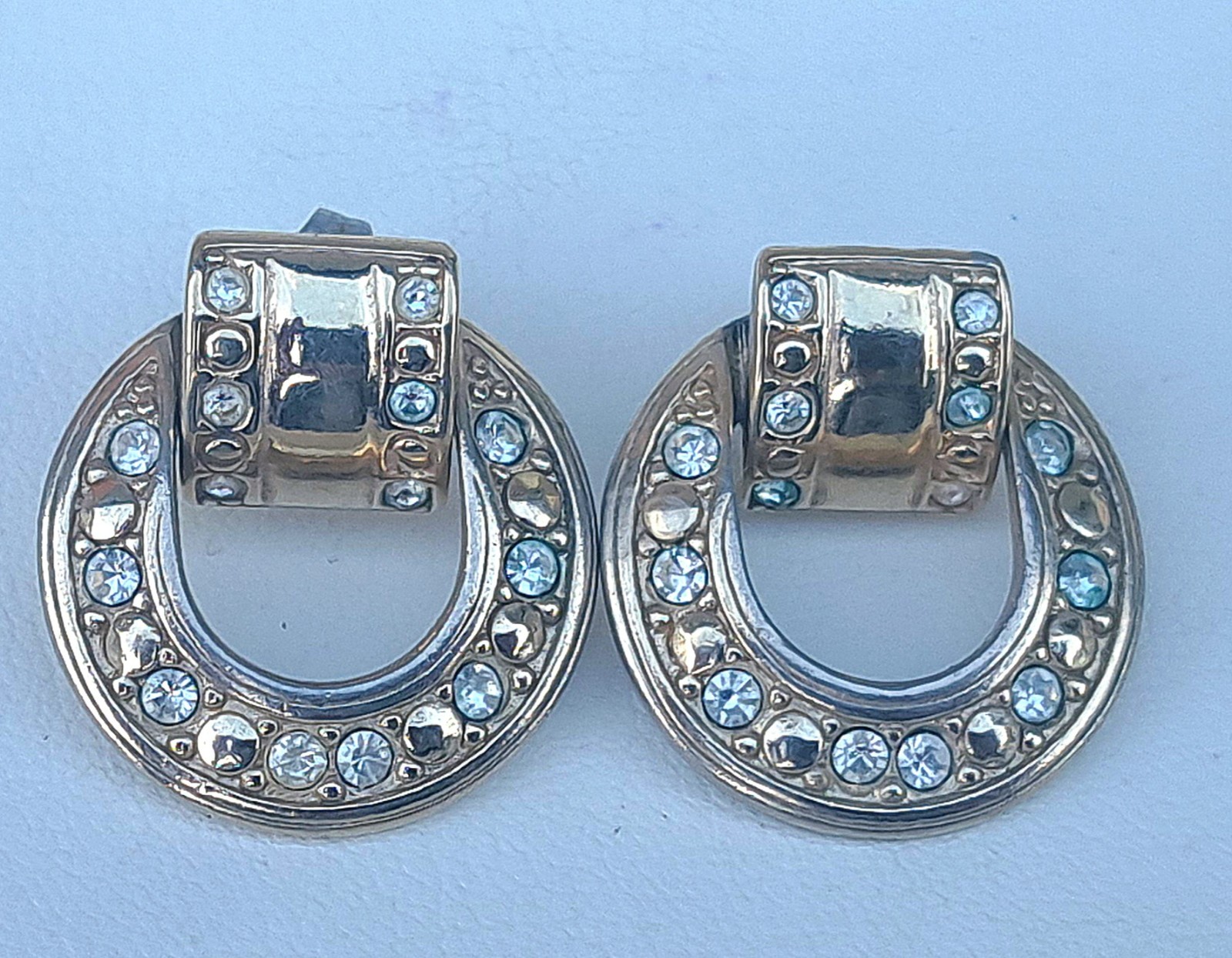 Vintage AVON Earrings 1985″City lights”For pierced ears 2.5cm Gold Version A1