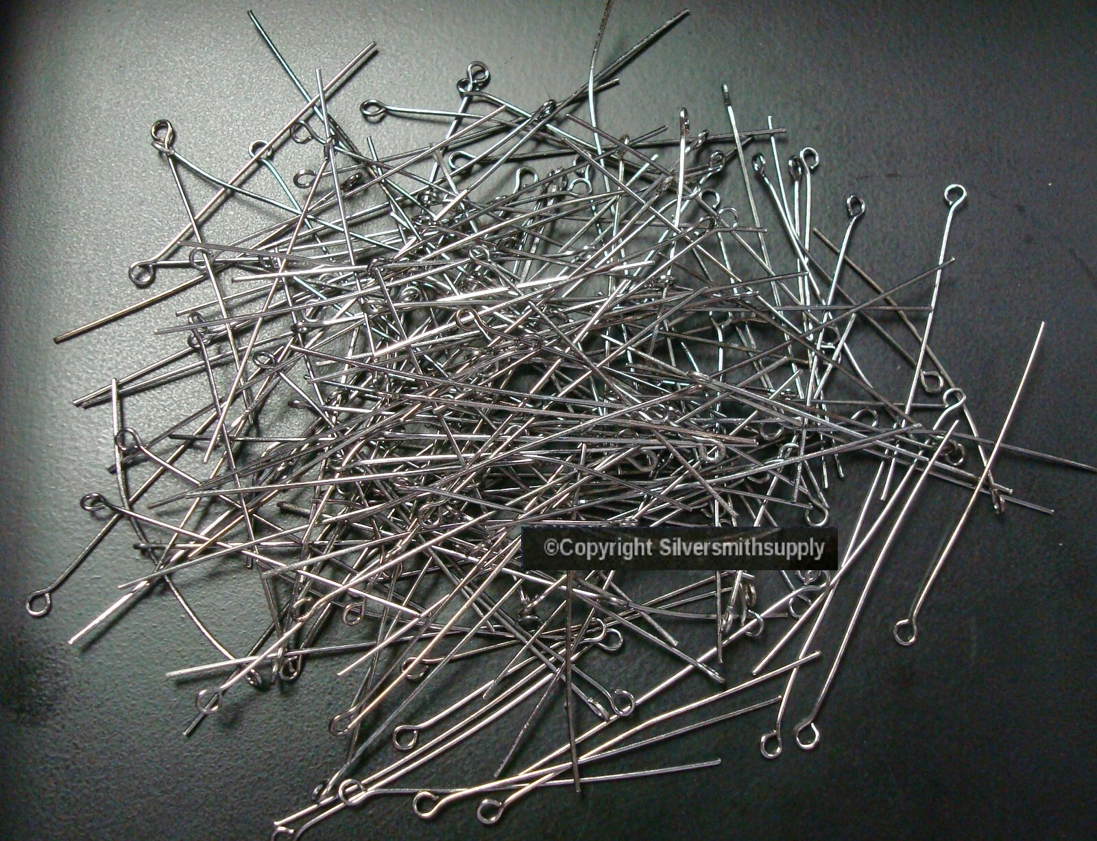 2in Black plt 20 gauge eye pins 300pcs bead findings earring parts 50mm FEP038C