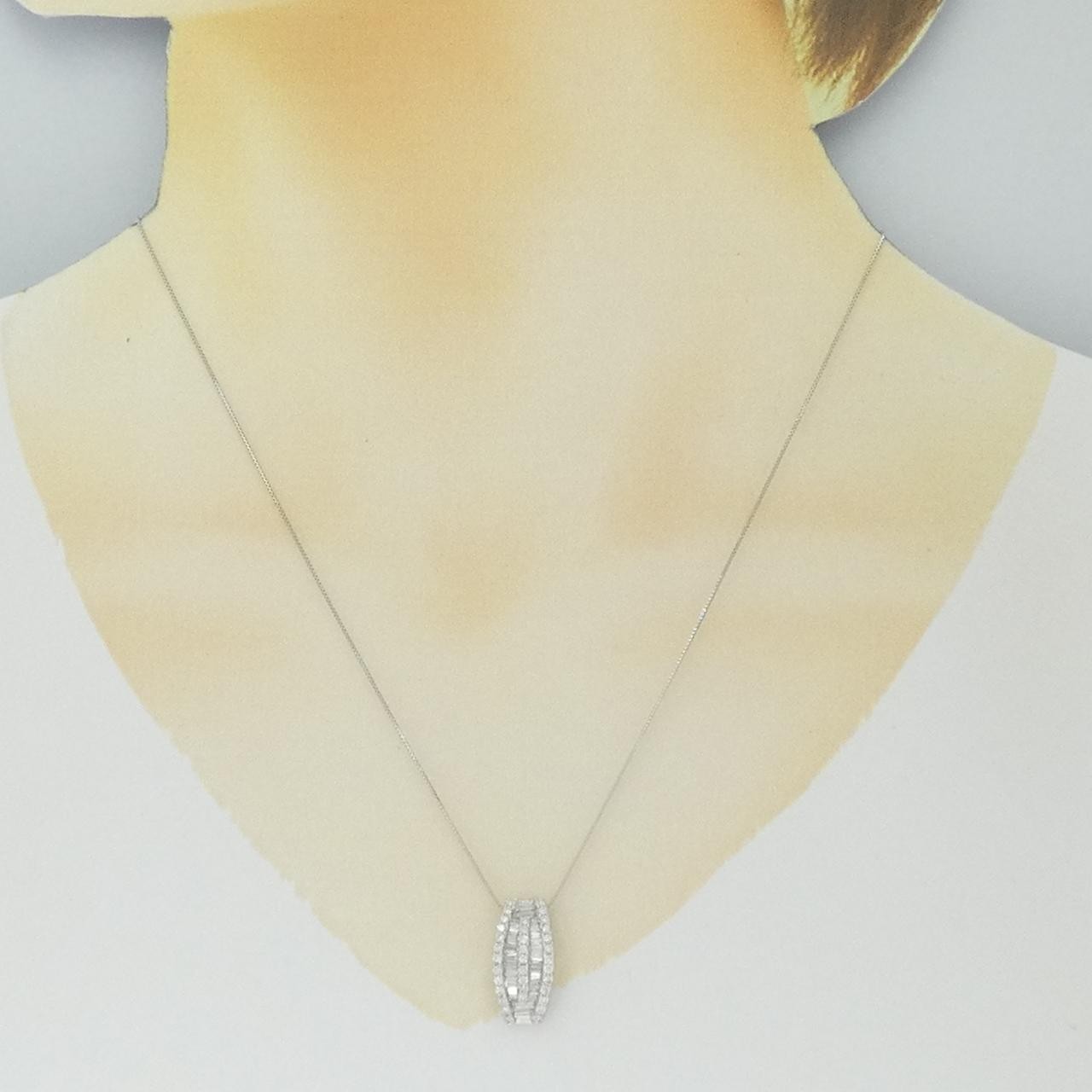 Authentic K18WG Diamond Necklace 1.00CT #270-004-157-8008