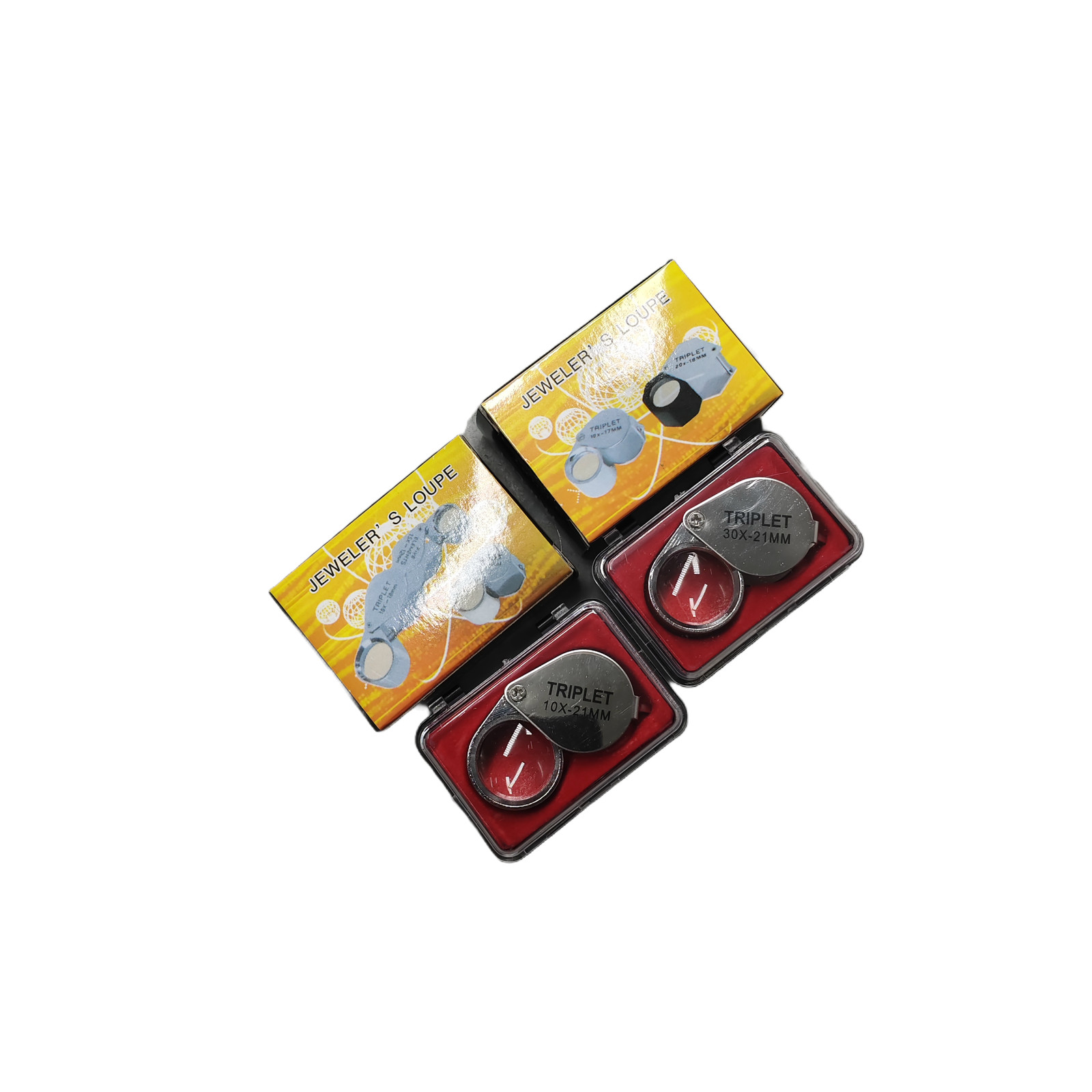 2-Pack 10X+30X Jewelers Jewelry Eye Loupe Set Optical Magnifying Glass Lens USA