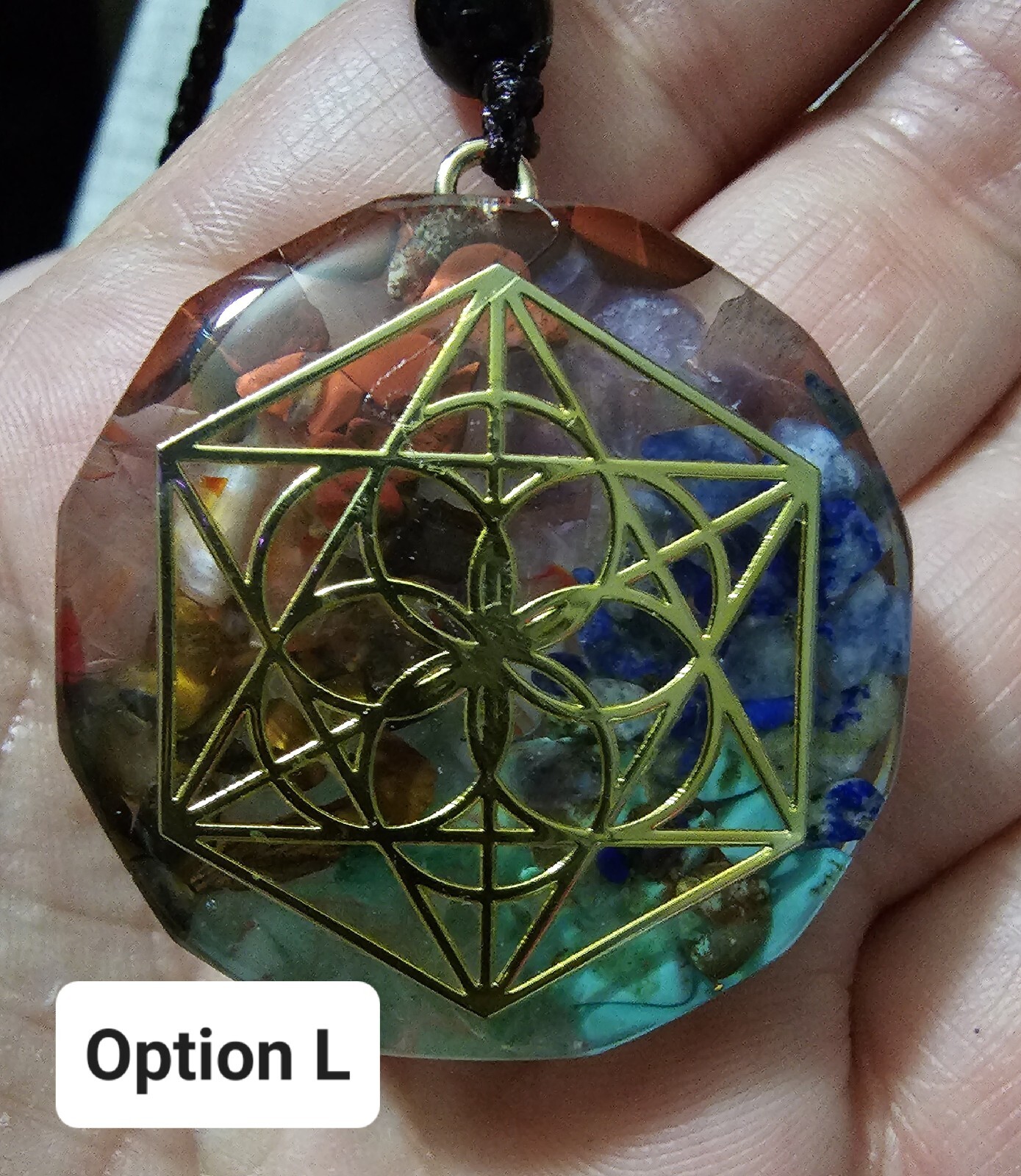 Orgonite 7 Chakra Healing Necklace EMF Protection, Meditation, Reiki