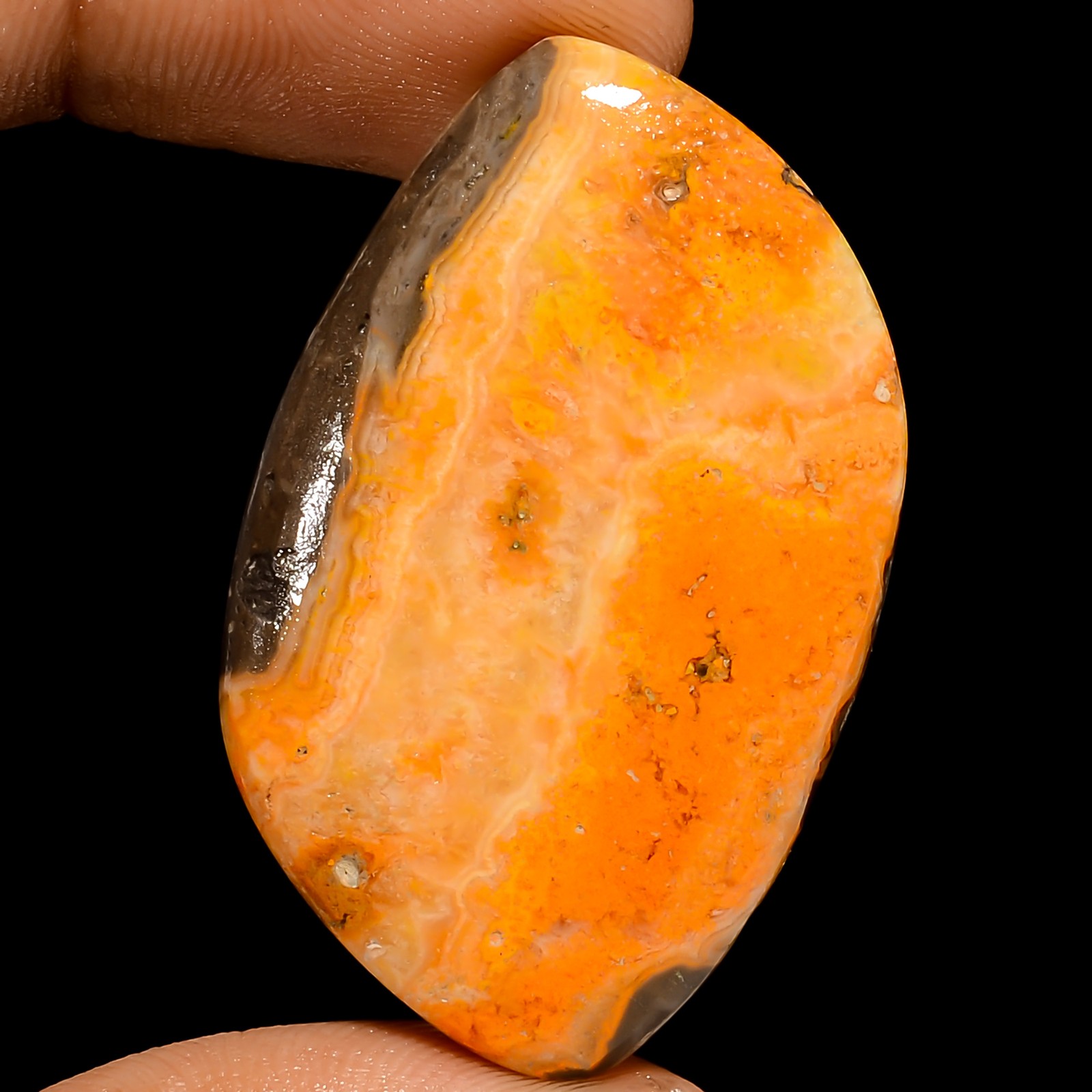 100% Natural Bumble Bee Jasper Fancy Cabochon Gemstone 43 Ct 40X24X5 mm EE-52429