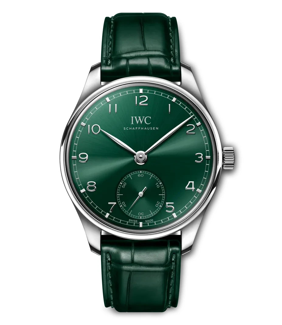 New IWC Portugieser Automatic 40 Green Dial Green Crocodile Strap Watch IW358310
