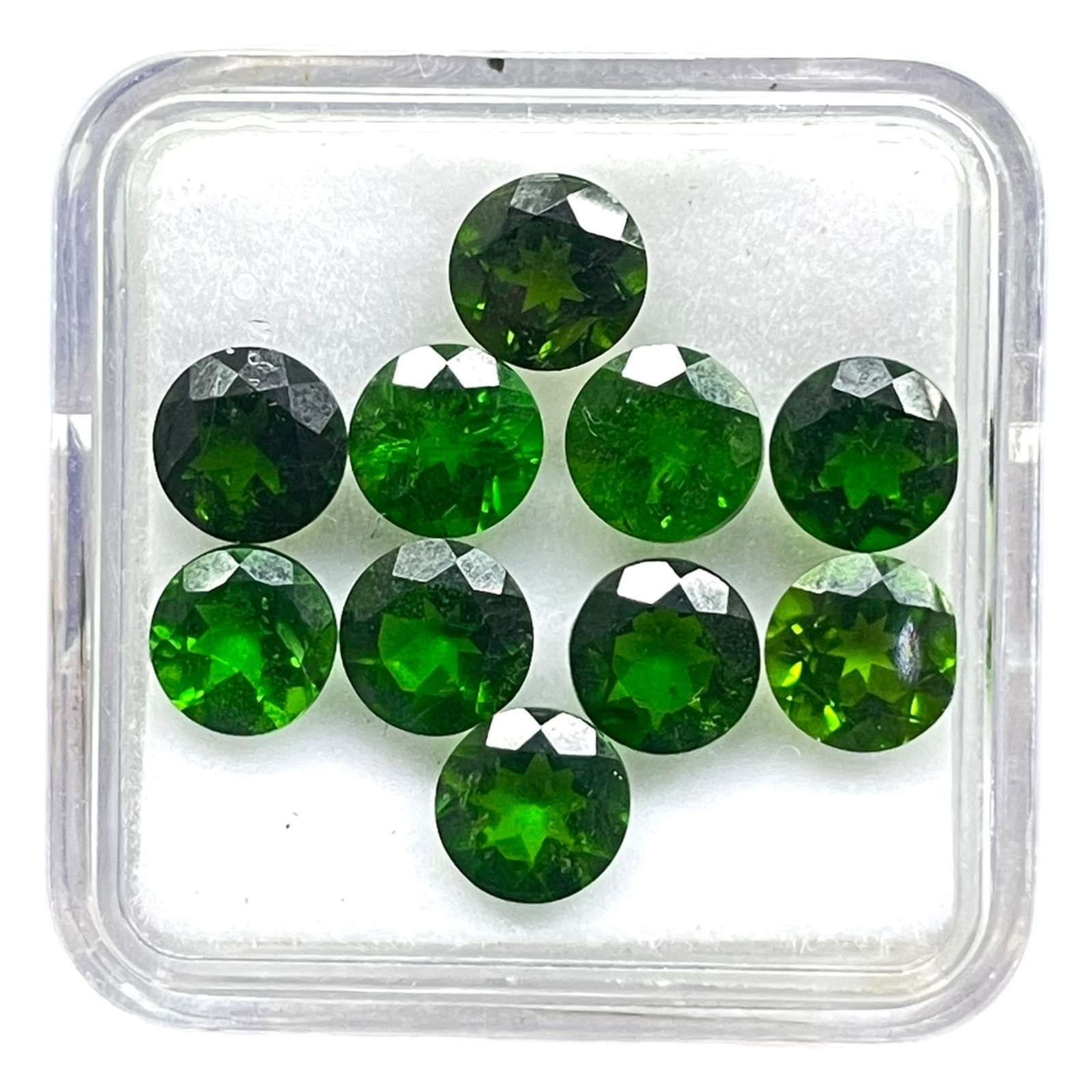 10 Pcs Natural Chrome Diopside 6mm Round Cut Vivid Green Loose Gemstones Lot