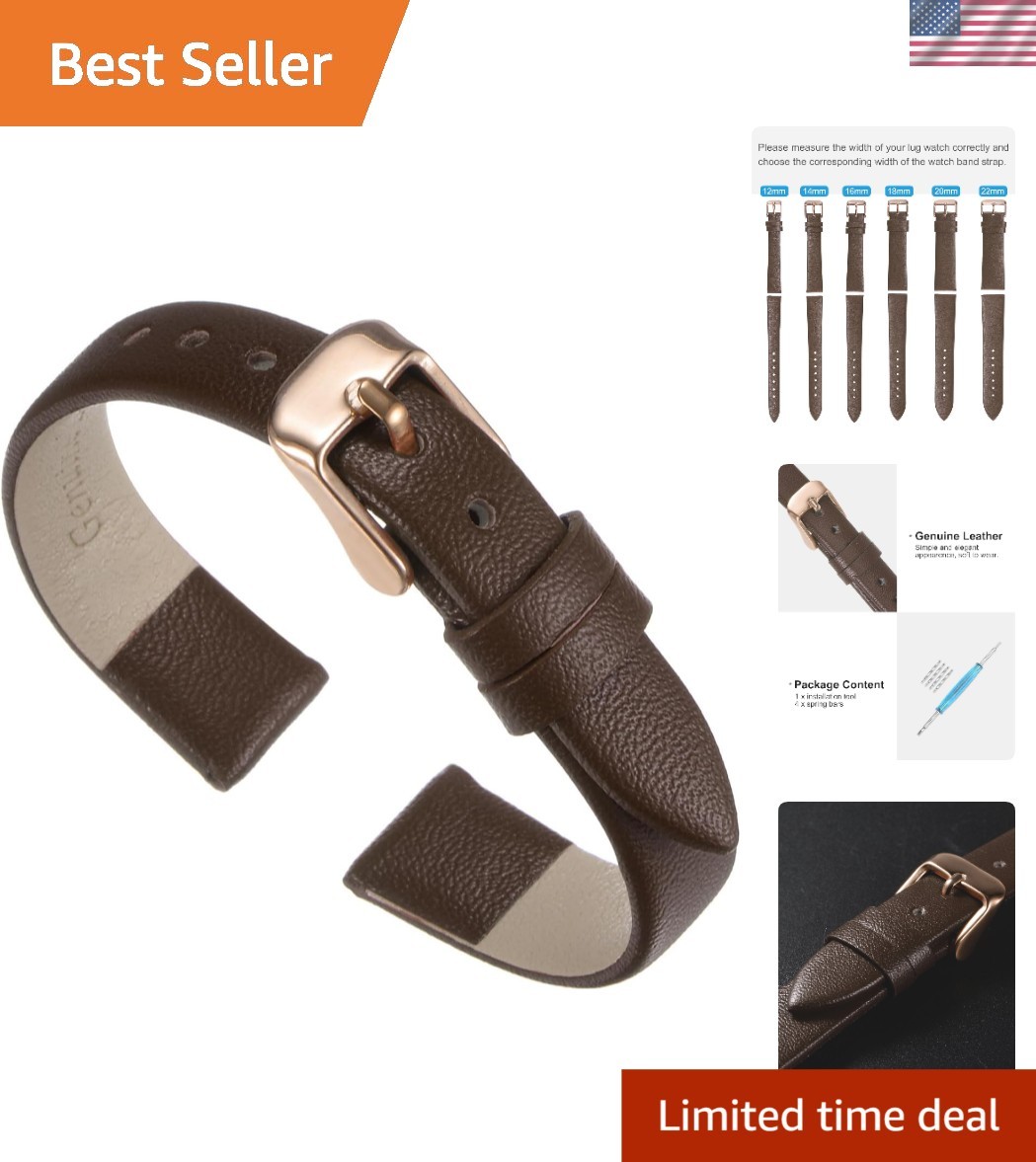 Versatile 12mm Leather Watch Strap – Elegant & Breathable for Every Occasion