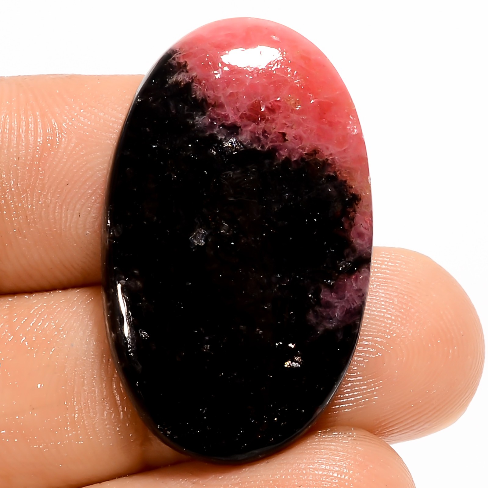 100% Natural Rhodonite Oval Shape Cabochon Gemstone 31.5 Ct. 30X18X4 mm A-35815