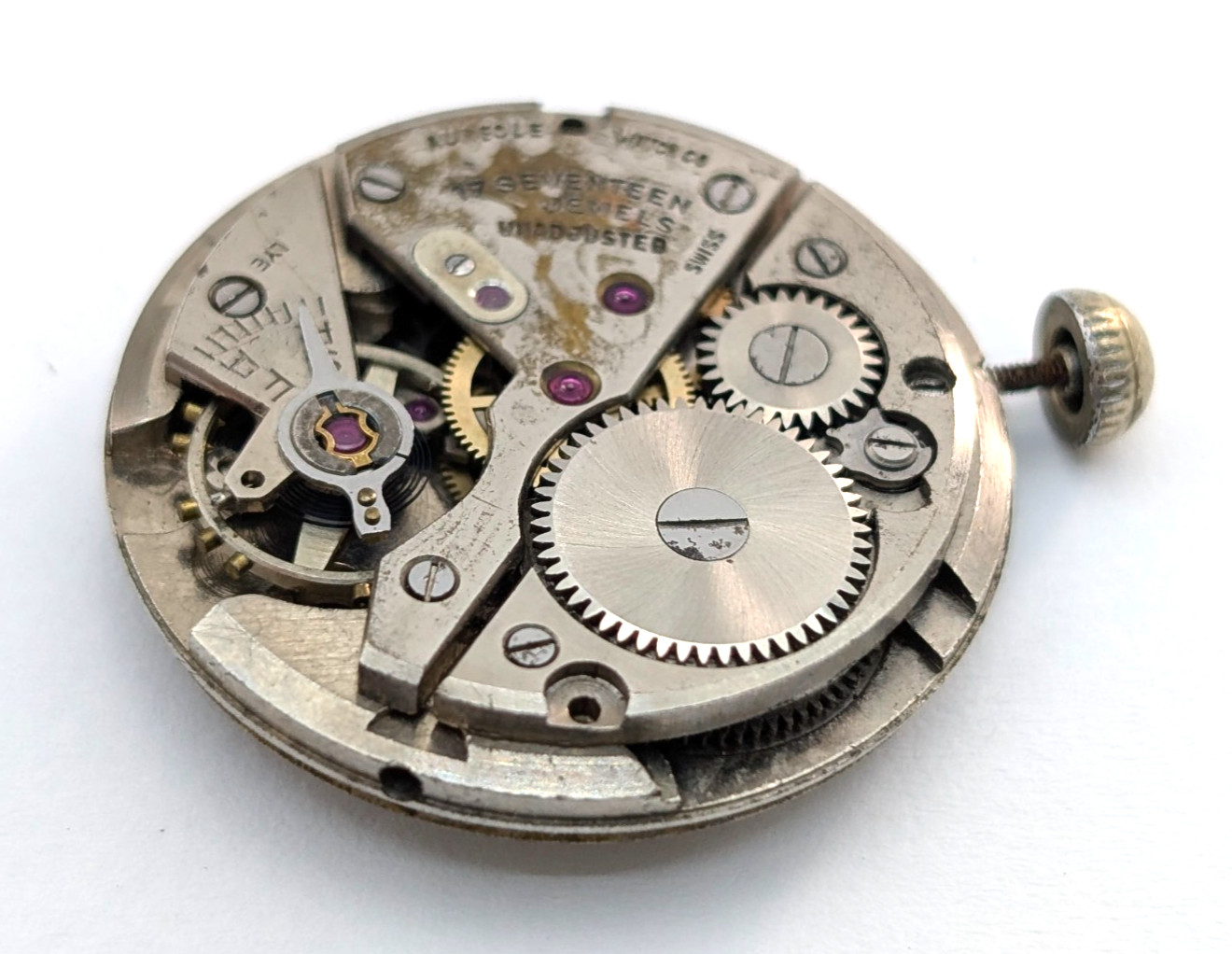 HERALD Aureole 17j WWII Military Style Field Watch 26mm Movement PARTS or REPAIR
