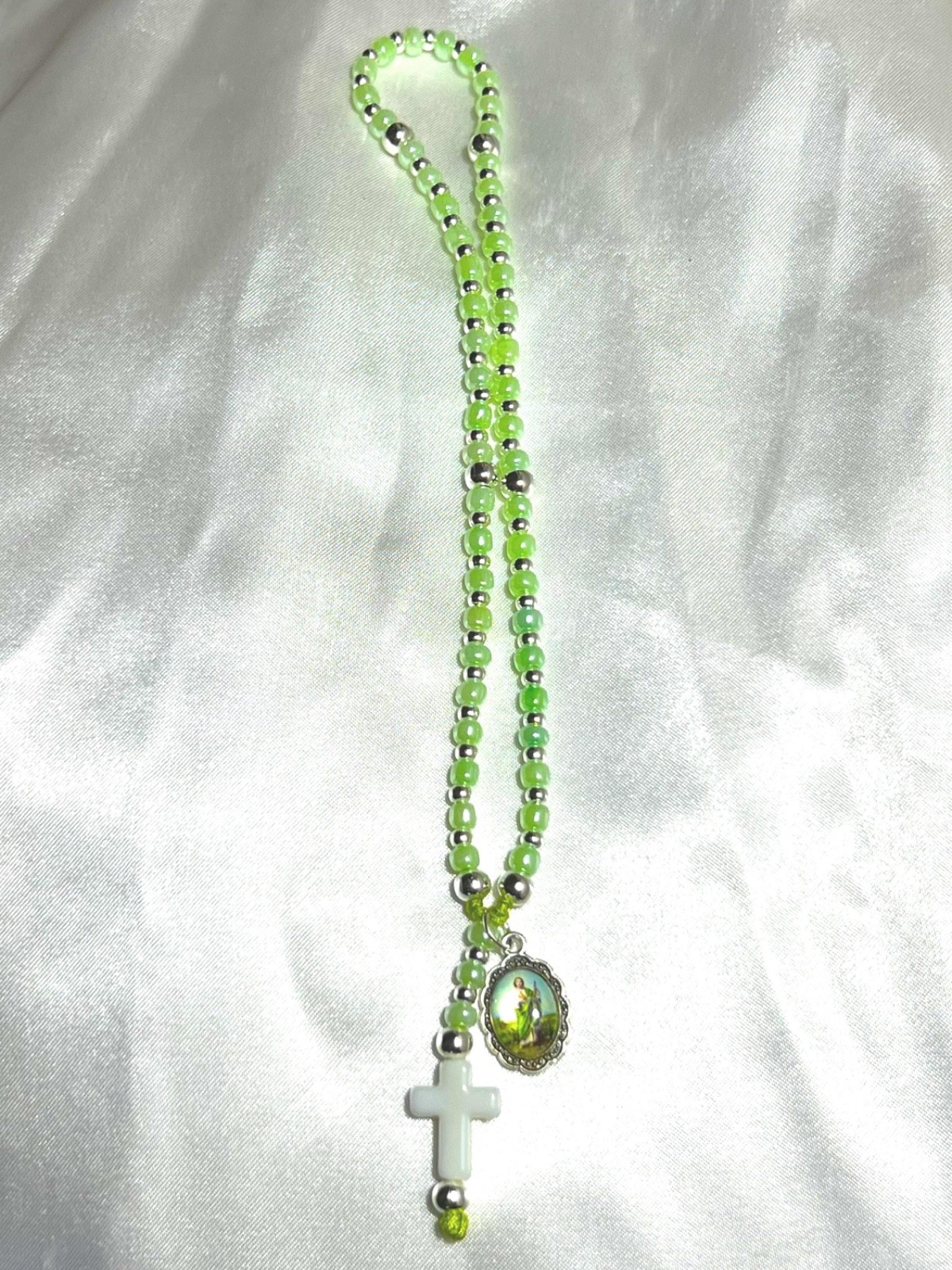 Light Green 5 Decade Catholic Pocket Rosary – Confirmation Gift for Teens