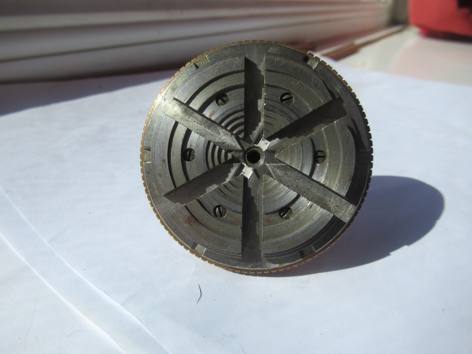 Watchmakers Lathe Parts 8mm bezal or ring chuckf lorch signed good useable chuck