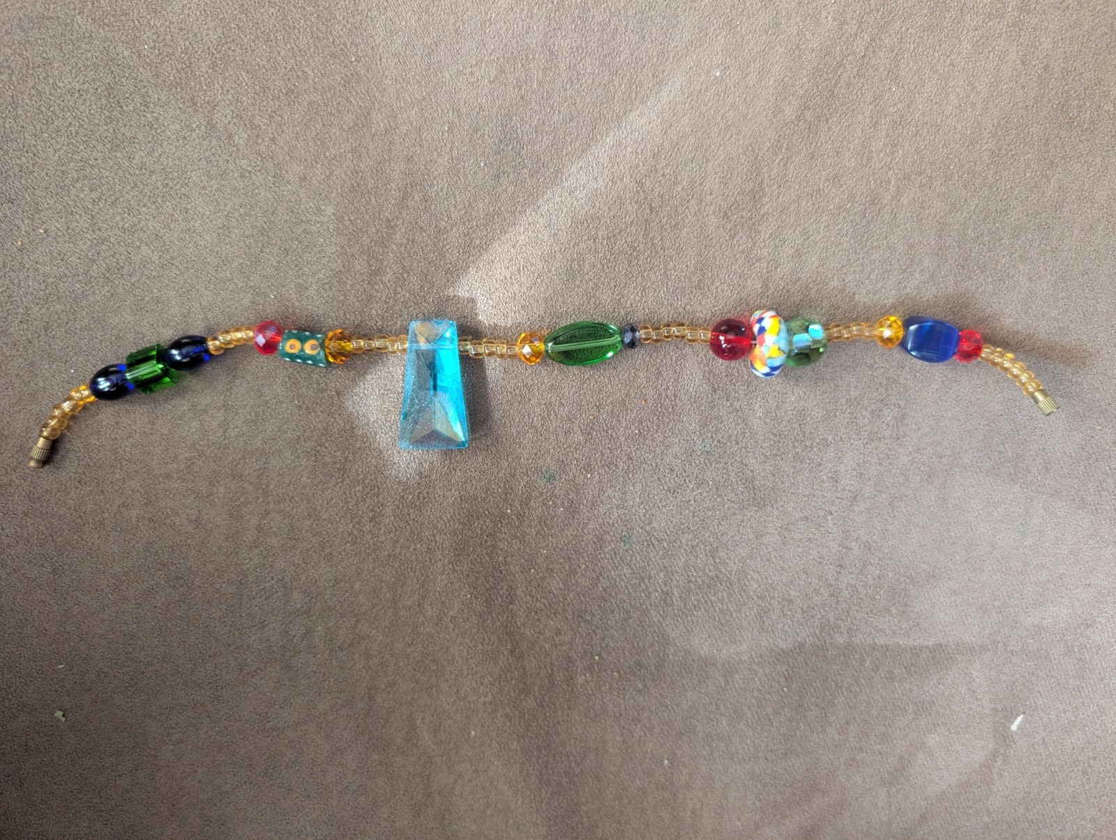 Beaded Anklet, Colorful & Chunky, From Nigeria 10″