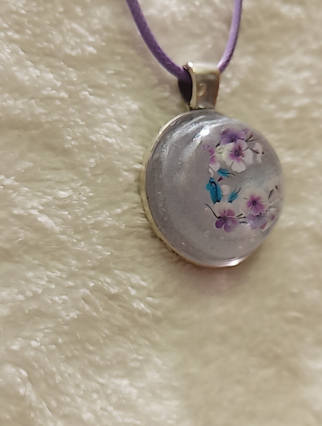 Resin Pendant Necklace Hand Crafted
