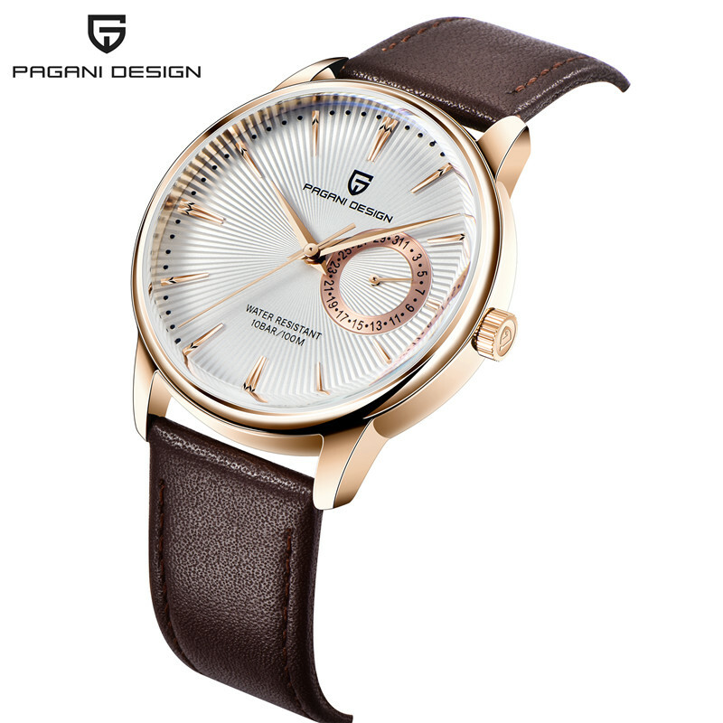 PAGANI DESIGN PD-1654 Japan Quartz Men Business Pilot Watch Leather Band Reloj