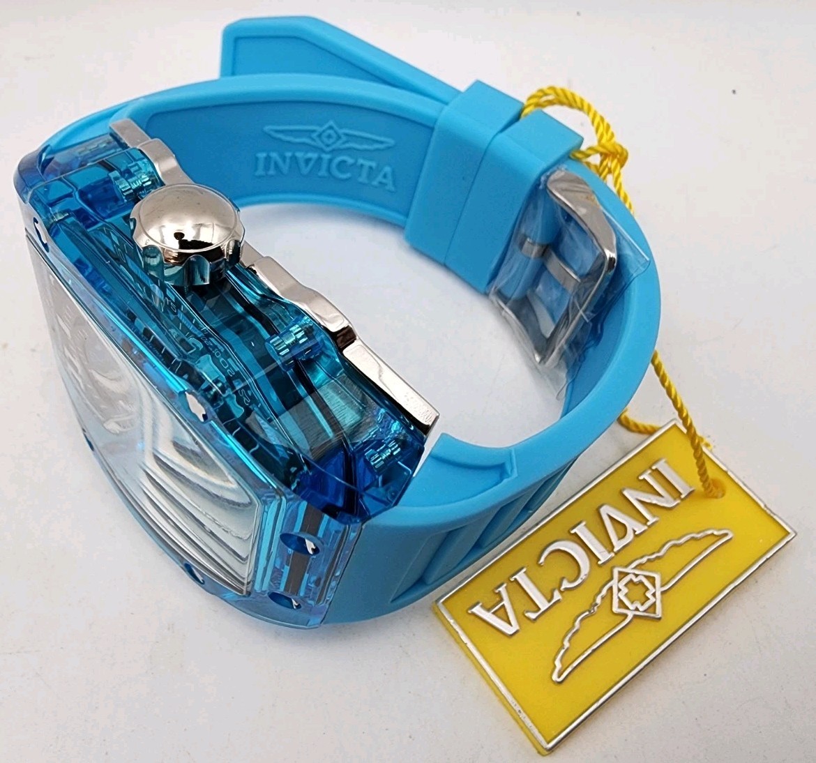 Invicta Racing Cyclone 48444 Blue Transparent Chronograph Watch 48.5mm