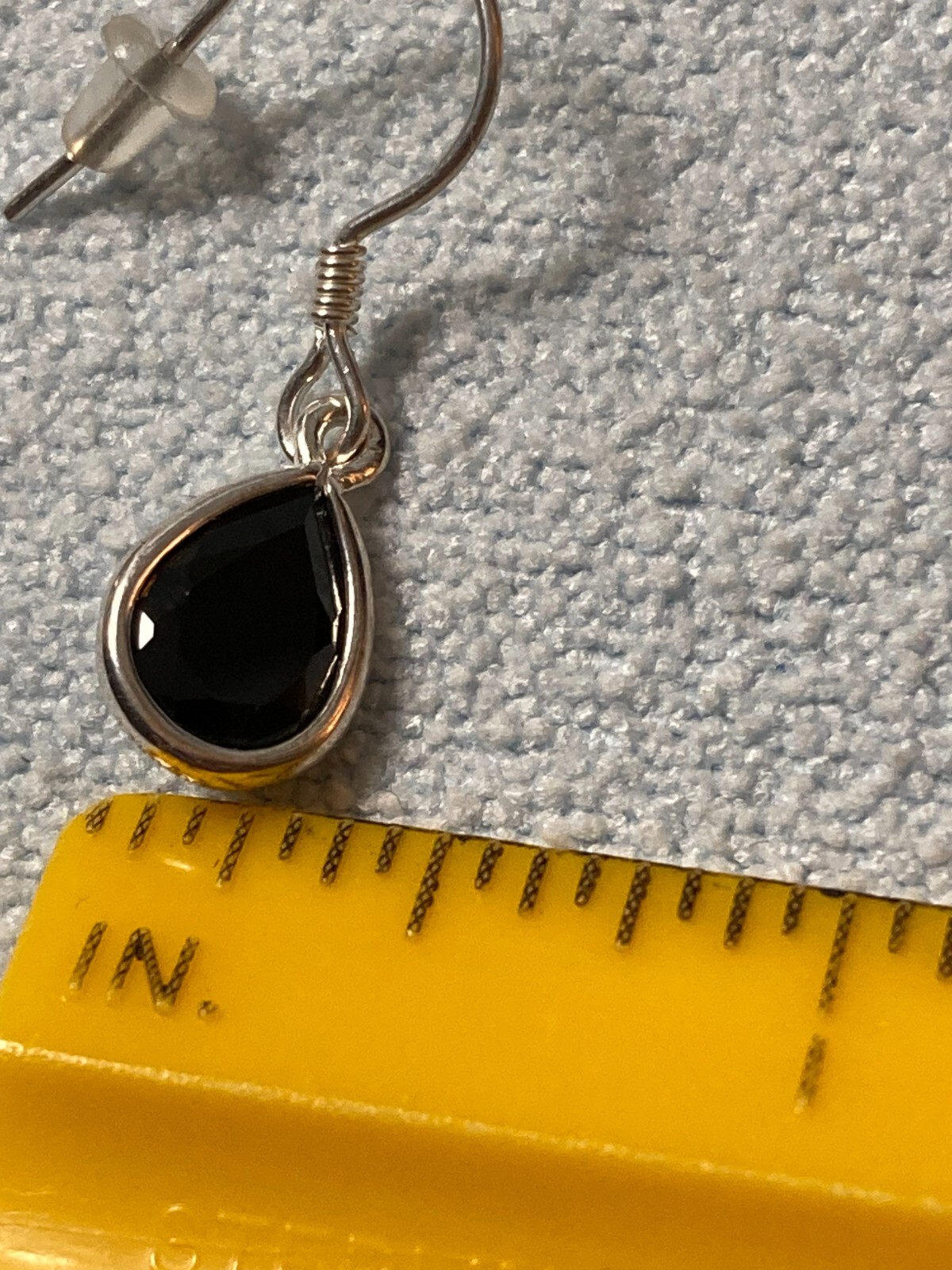 Natural Thai Black Spinel Drop Earrings .925 Sterling Silver 4.90 ctw Teardrops