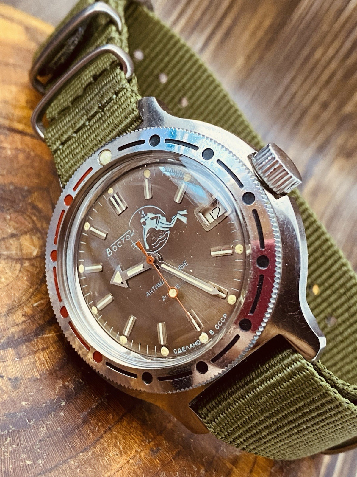 Rare Watch Vostok Titanium 2416Б Amphibian 21 Jewels Soviet USSR Vintage #7921