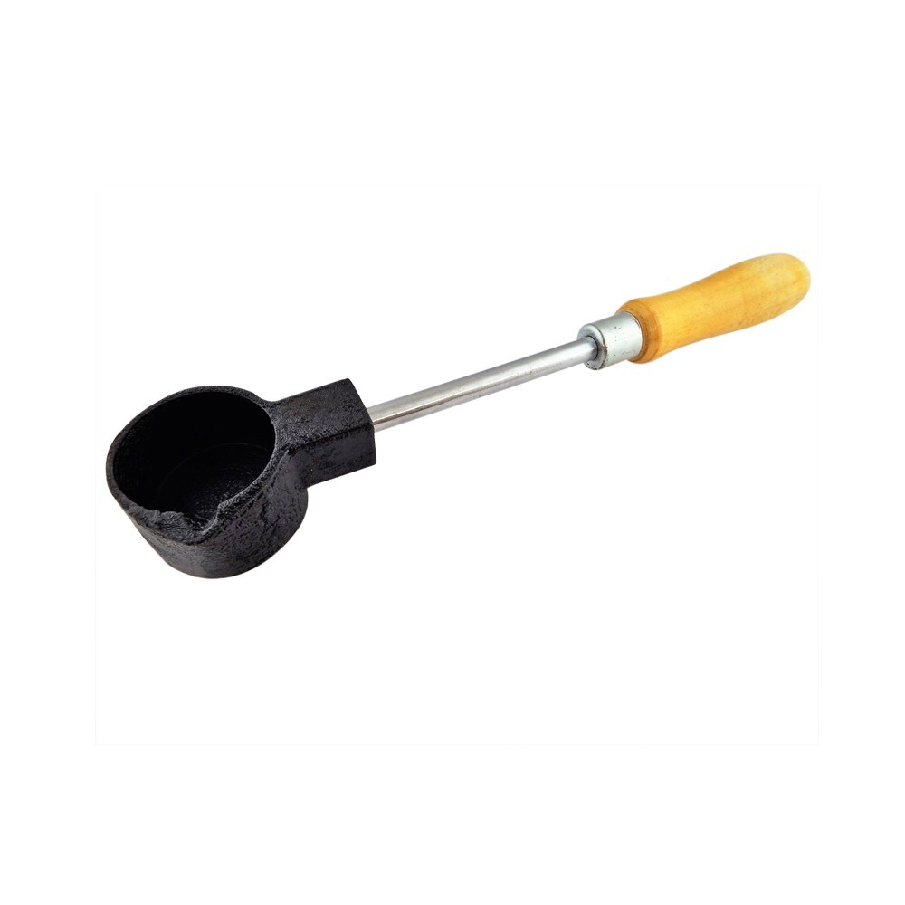 12″ Cast Iron Melting Pot Bowl w/ Wooden Handle – Jewelry Making Metal Casting