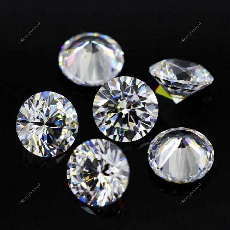 Lab Grown Diamonds DEF, SI Round Cut HPHT/ CVD for rings 2 mm size 6 Stones