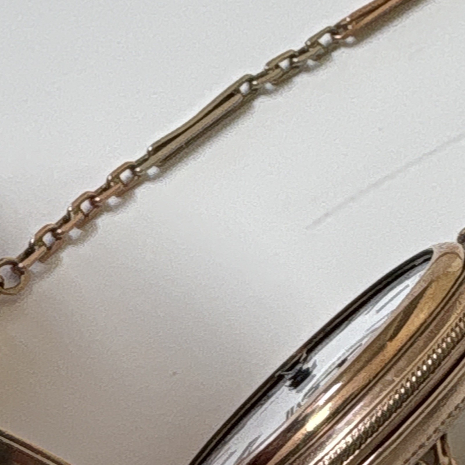 14K Gold Chain with Antique Waltham Pocket Watch 20 Years Gold Tone Case Repair