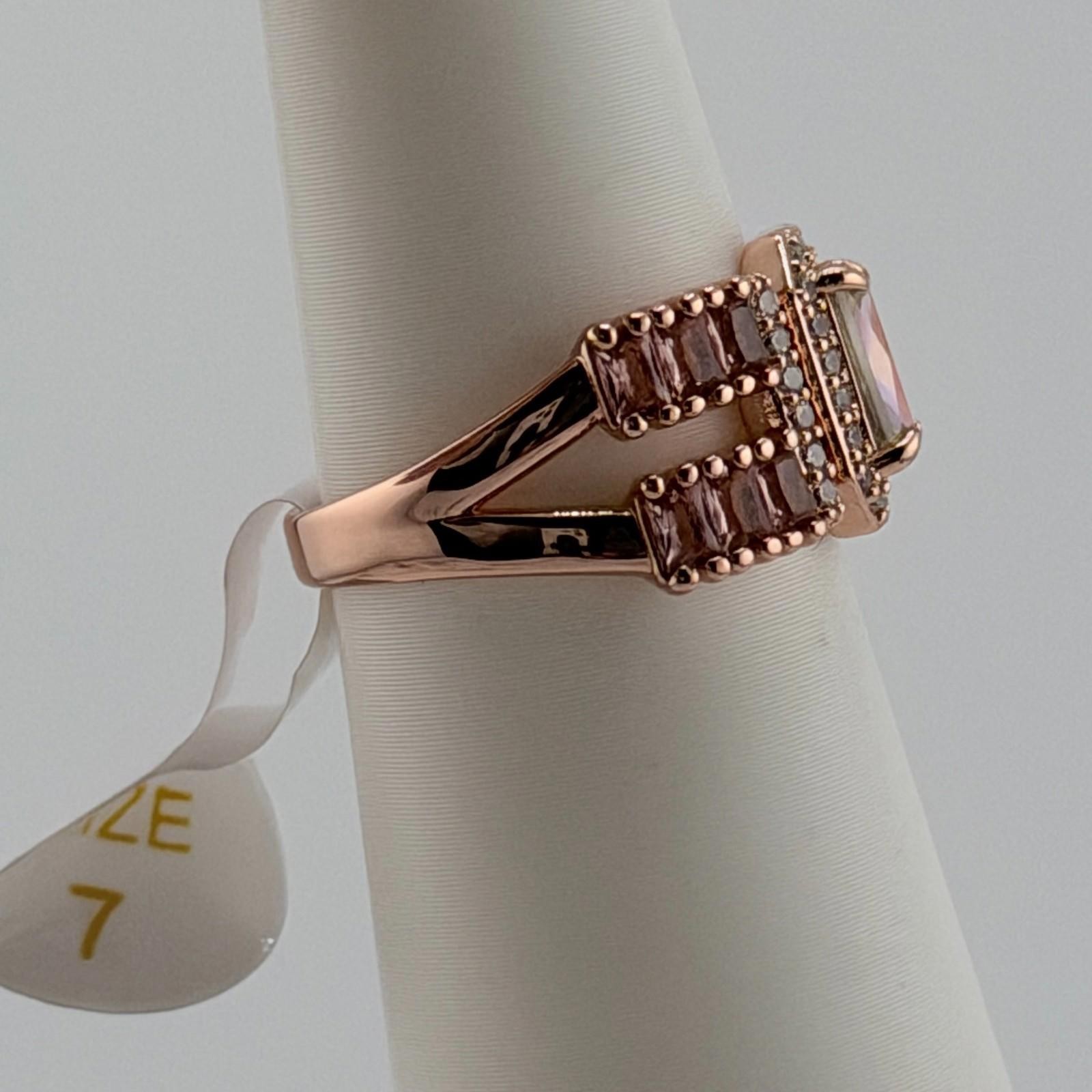 Bomb Party Ring Sz 7 “Fits Like a Glove” Rainbow Topaz on Rose Gold RBP6669