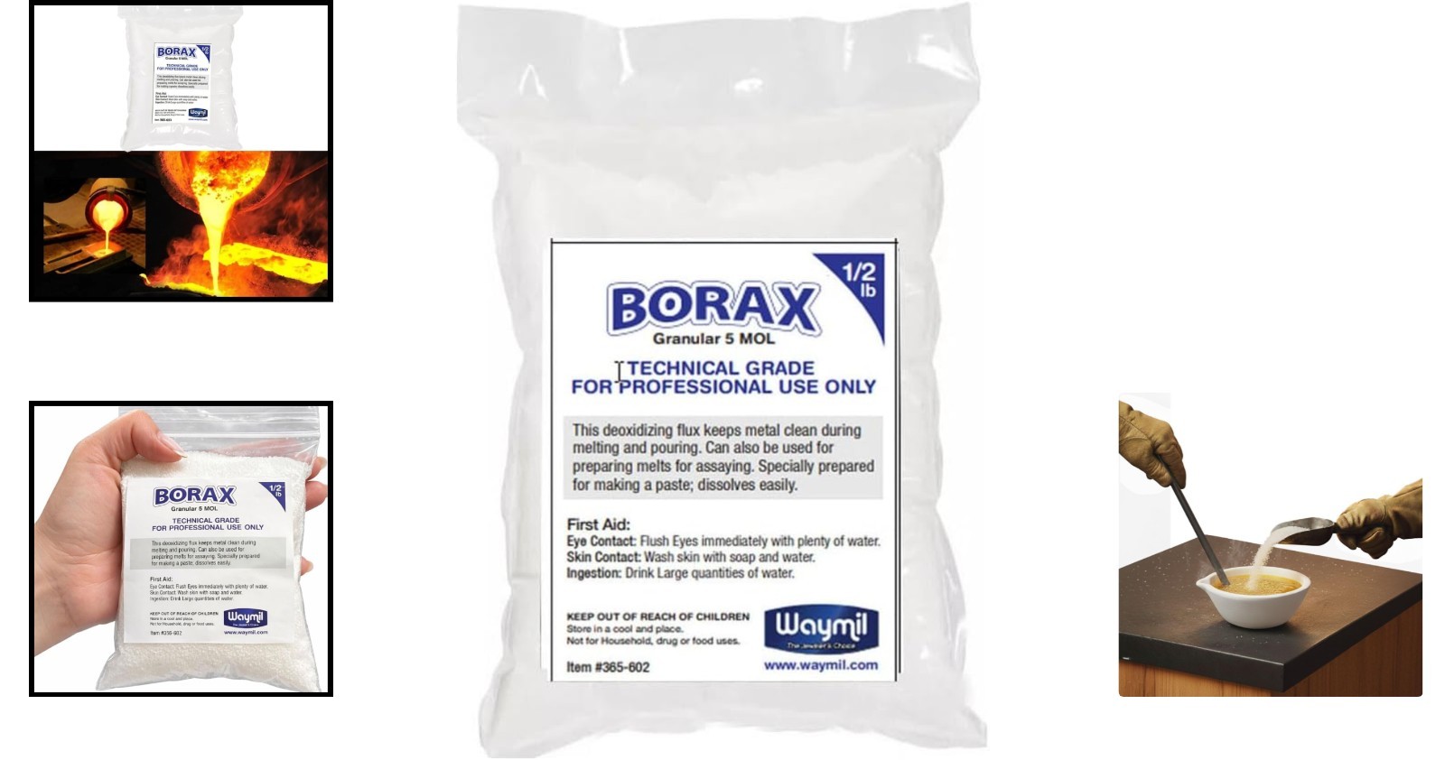 1/2lb Borax Flux for Assaying & Jewelry Melting – Clean Casts Guaranteed