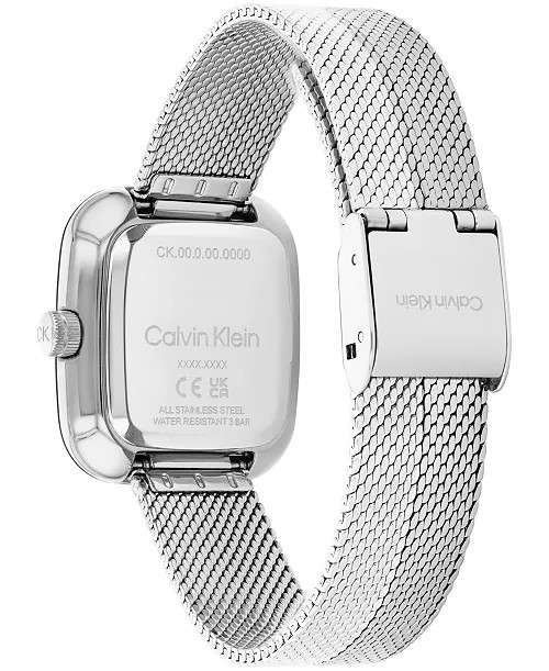 Calvin Klein Women’s Adore Silver Tone Stainless Steel Mesh Bracelet Watch, 30mm