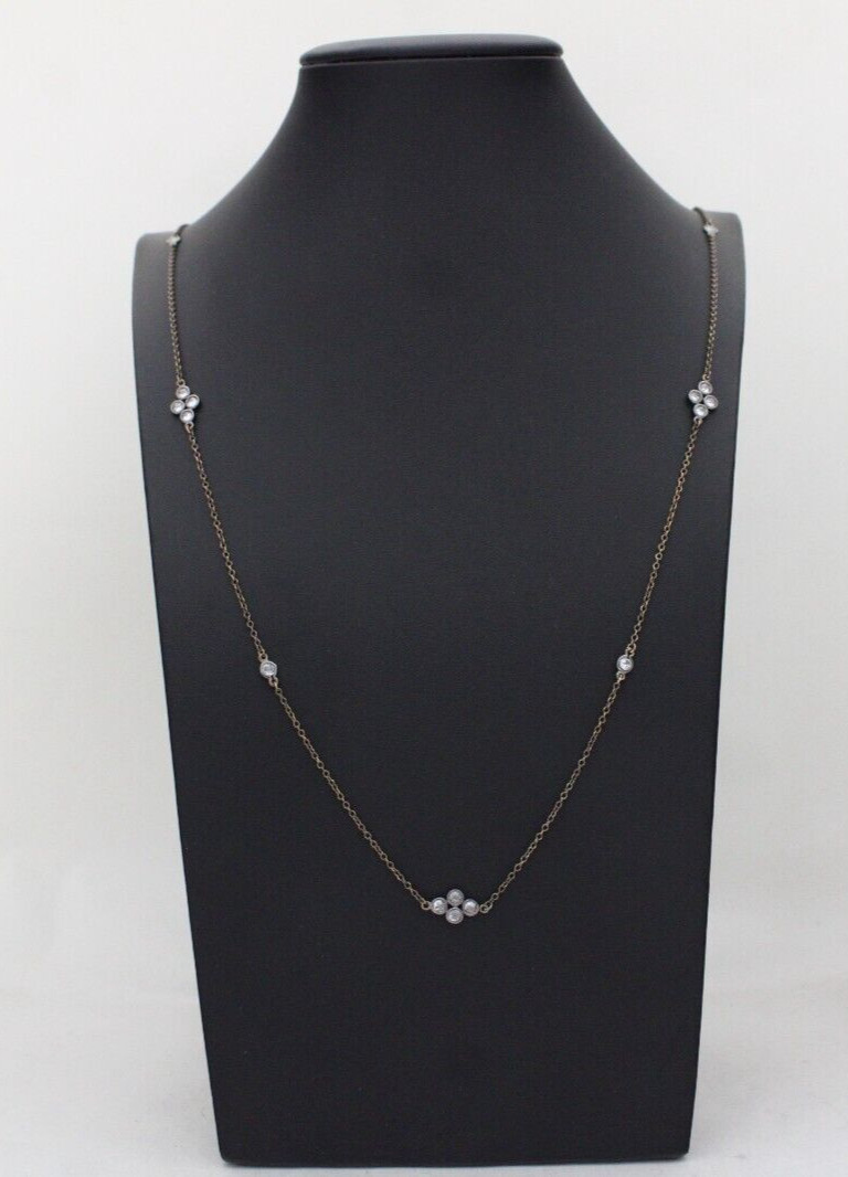 Frieda Rothman Sterling Silver Signature Four Point Station Necklace 8.8 Grams