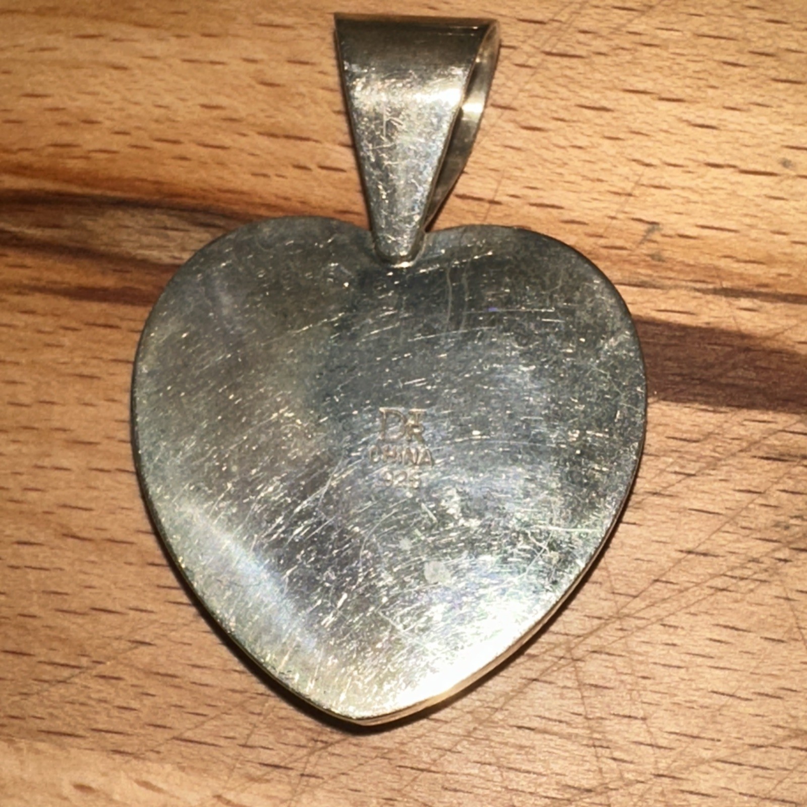 Jay King DTR Sterling Silver / 925 Turquoise Large Heart Pendant 2 1/8 in. Long