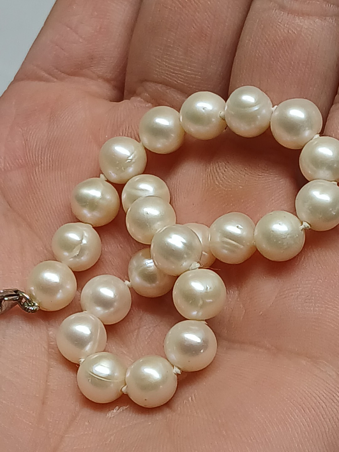 Hand-Made GENUINE * PEARL * BRACELET With 925 Clasp 7.5 Inch Long