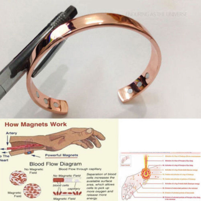 Copper Color Magnetic Bracelet Arthritis Therapy Energy MEN WOMEN