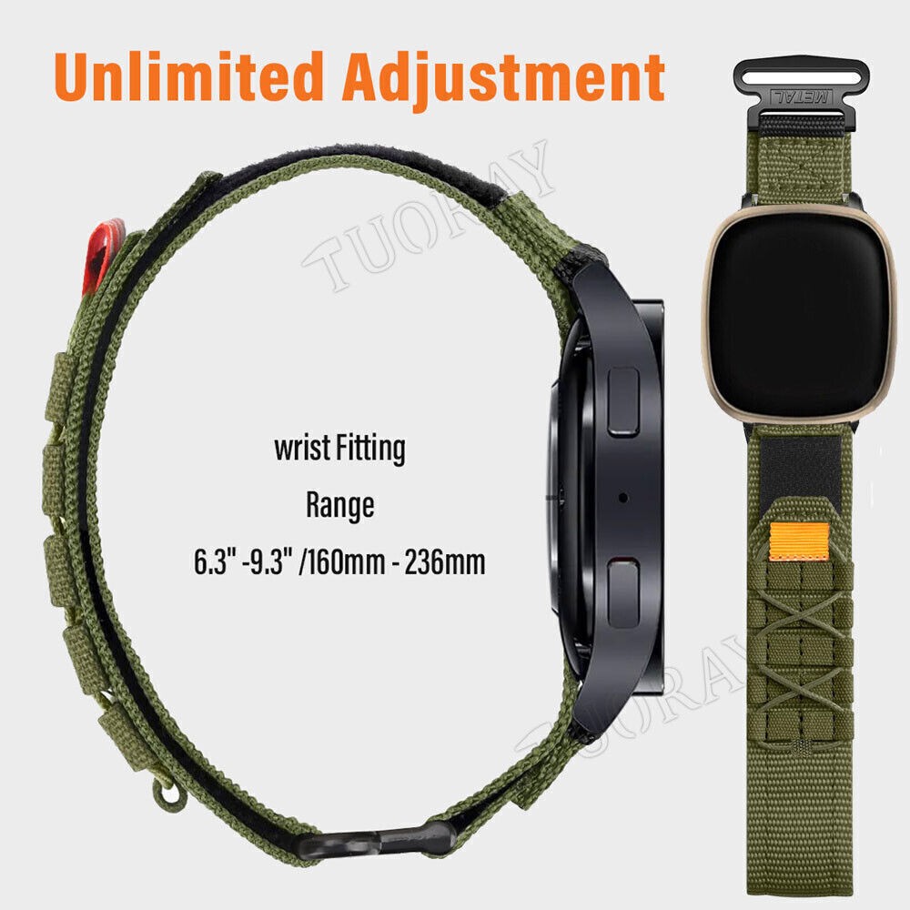 Watch Band Rugged Nylon For Fitbit Versa 4 / Versa 3 Sense 2 1 Bracelet Strap