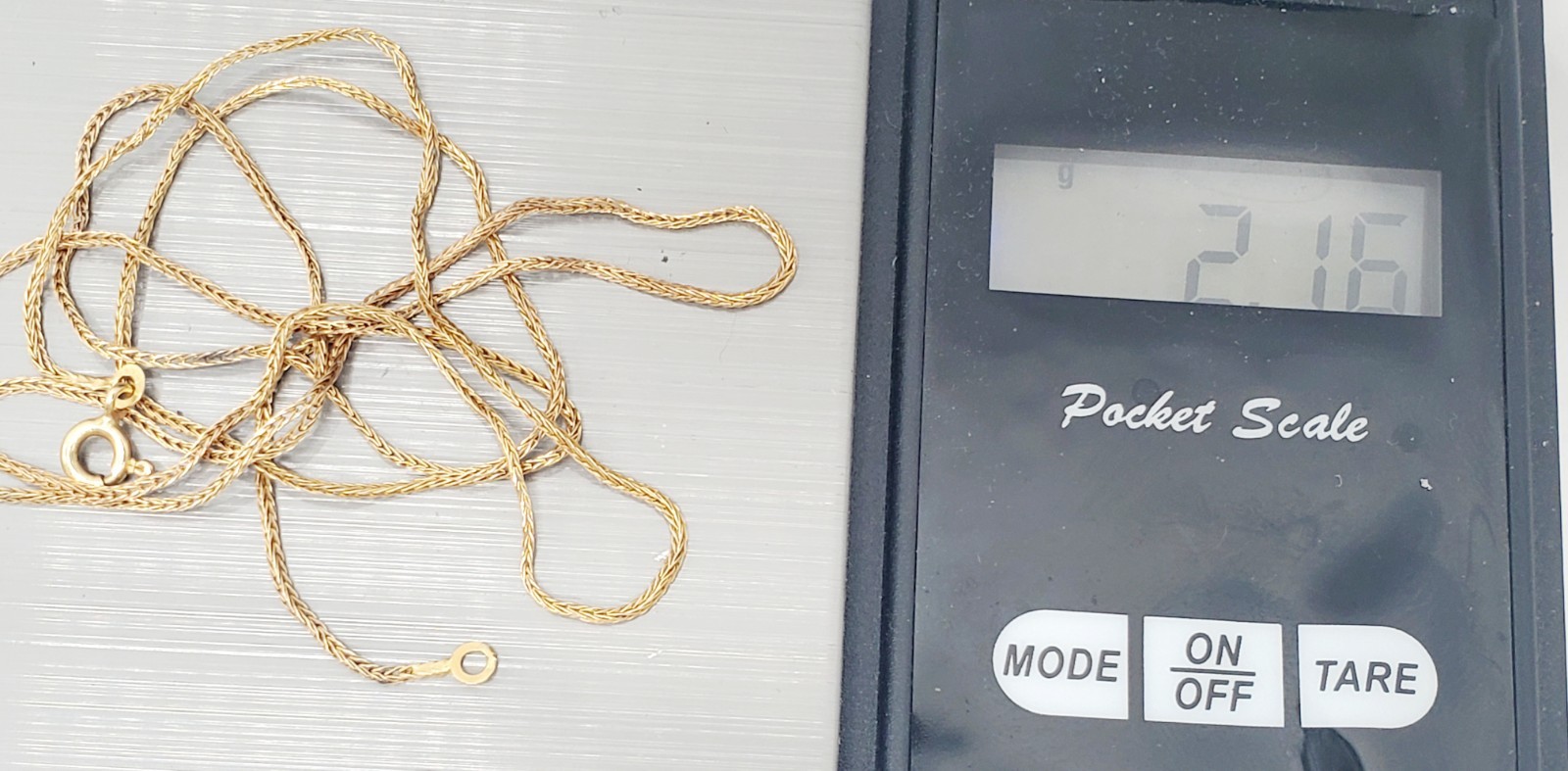 750 18K SOLID YELLOW GOLD .8mm Wheat Spiga Espiga Chain Necklace 23.5″ 2.1g