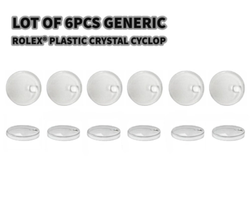 Lot of 6pcs Plastic(Acrylic) Watch Crystal ROLEX CYCLOP 114 Fit 1831 & Others