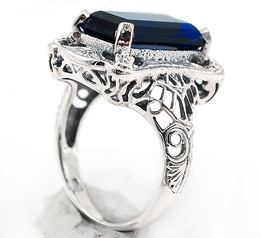 8CT Heat Treated Kyanite 925 Sterling Silver Art Deco Ring Jewelry Sz 7,8,9 XB2