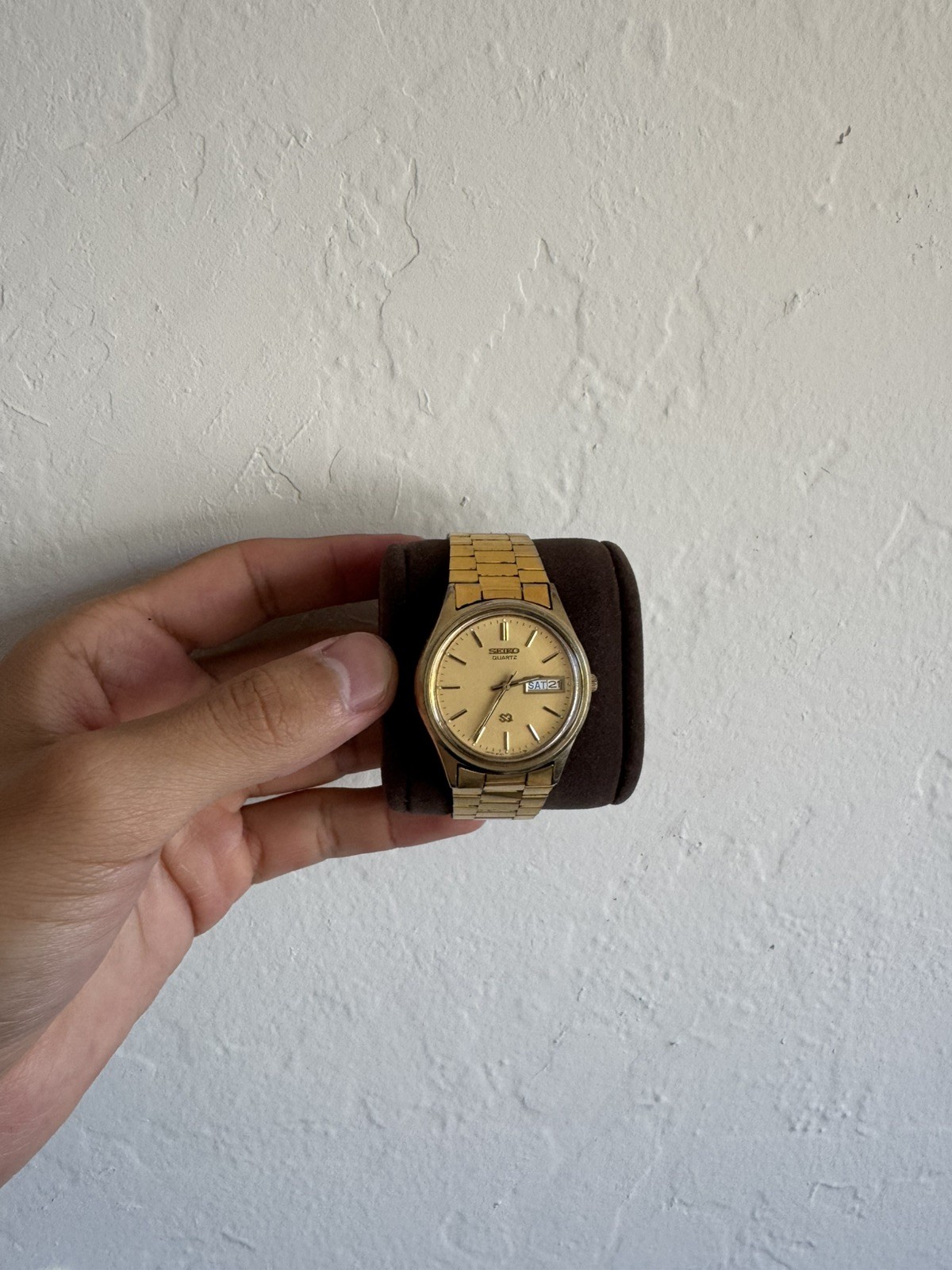 Vintage Rare 1980s Seiko SQ 8C23-6010 Day Date Quartz Men’s Watch