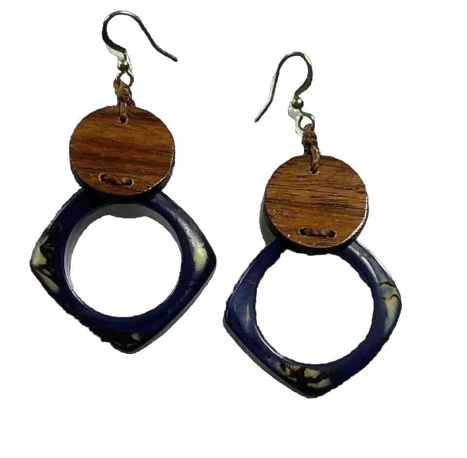Fair Trade Tagua Nut Organic Earrings Jewelry (Sustainable & Eco-Friendly)