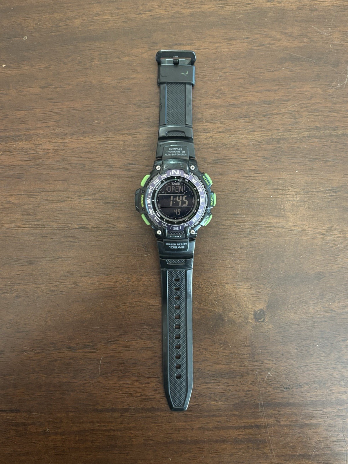 Casio Outgear SGW-1000, SuperIlluminator Sunrise/Sunset, World Time, New Battery