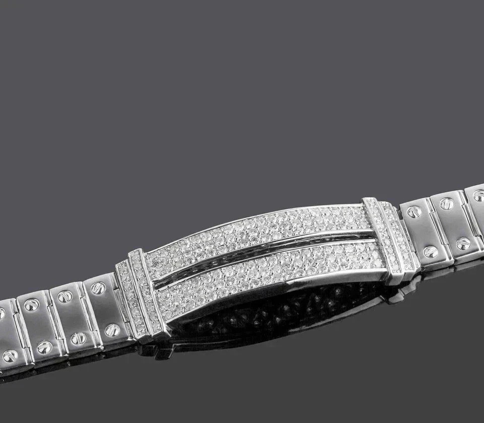 13Ct Round Cut Lab Created Diamond Men’s Tennis Bracelet 14K White Gold Plated