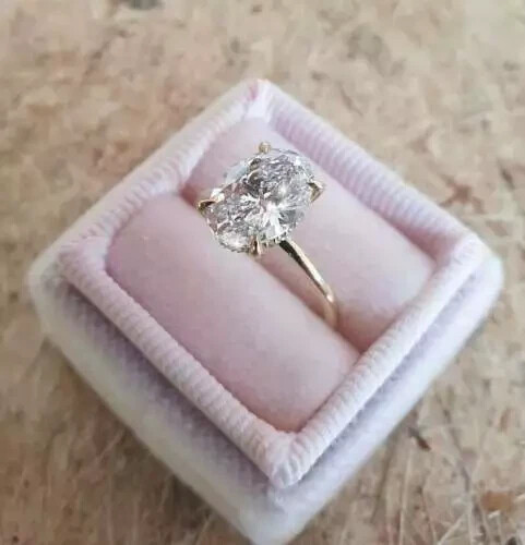 3CT Lab Created Diamond Hidden Engagement Wedding Ring 14K Yellow Gold Filled