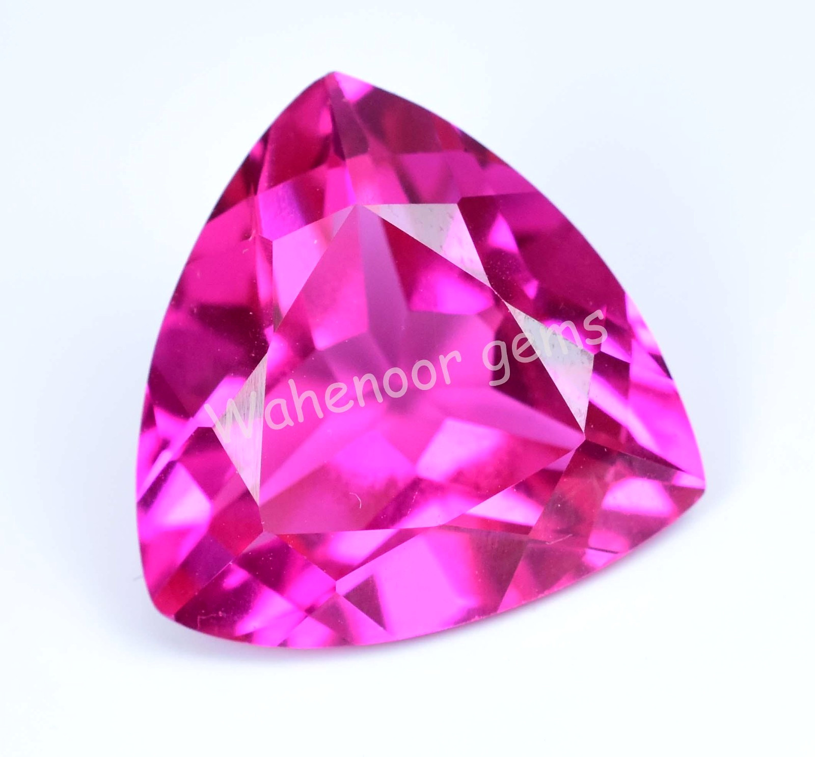 Natural Mogok Pink Ruby 26.70 Ct Trillion Certified Flawless Loose Gemstone