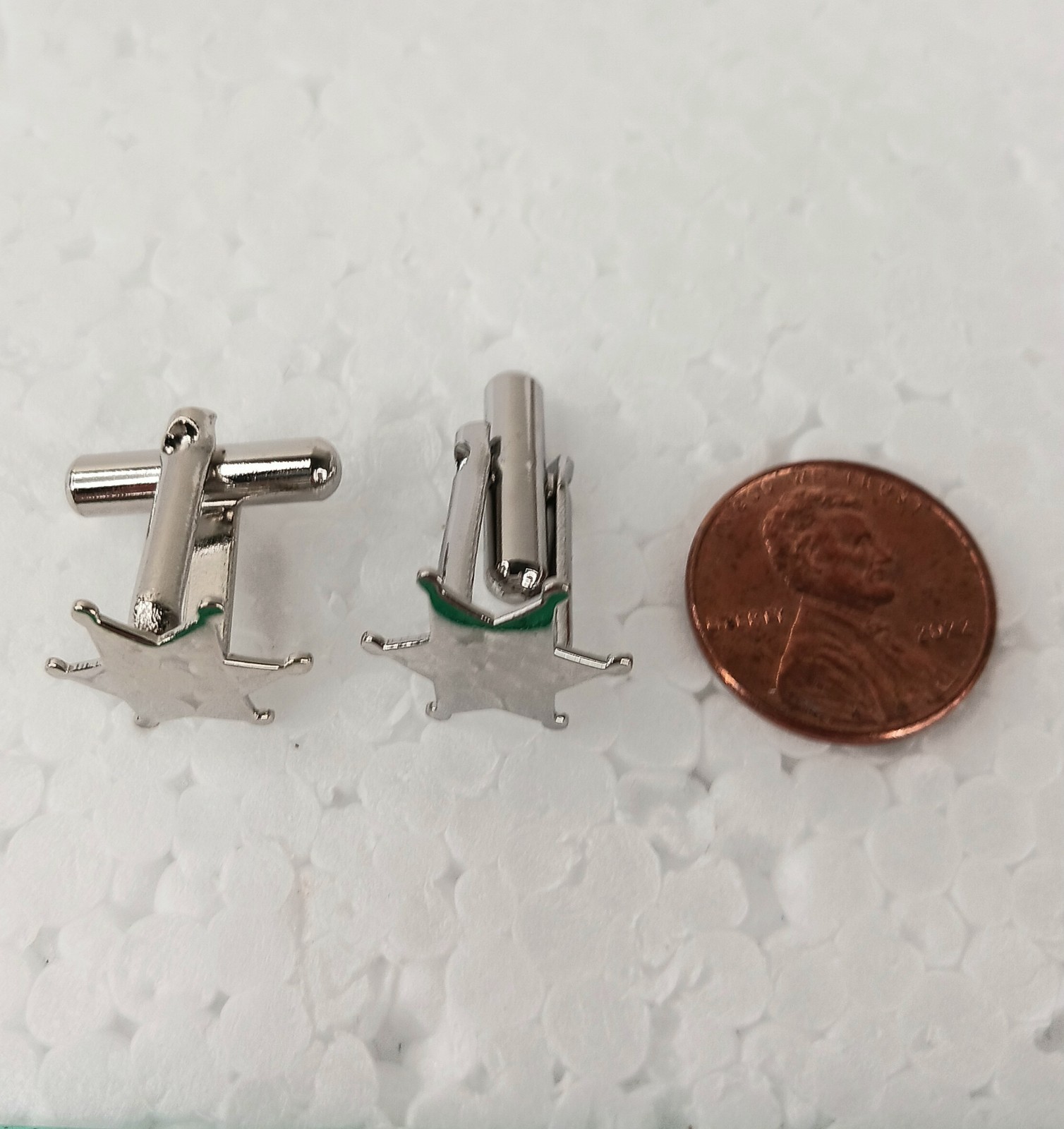 Cufflinks Vintage Silver Sheriff’s Star Set Classic Traditional Menswear