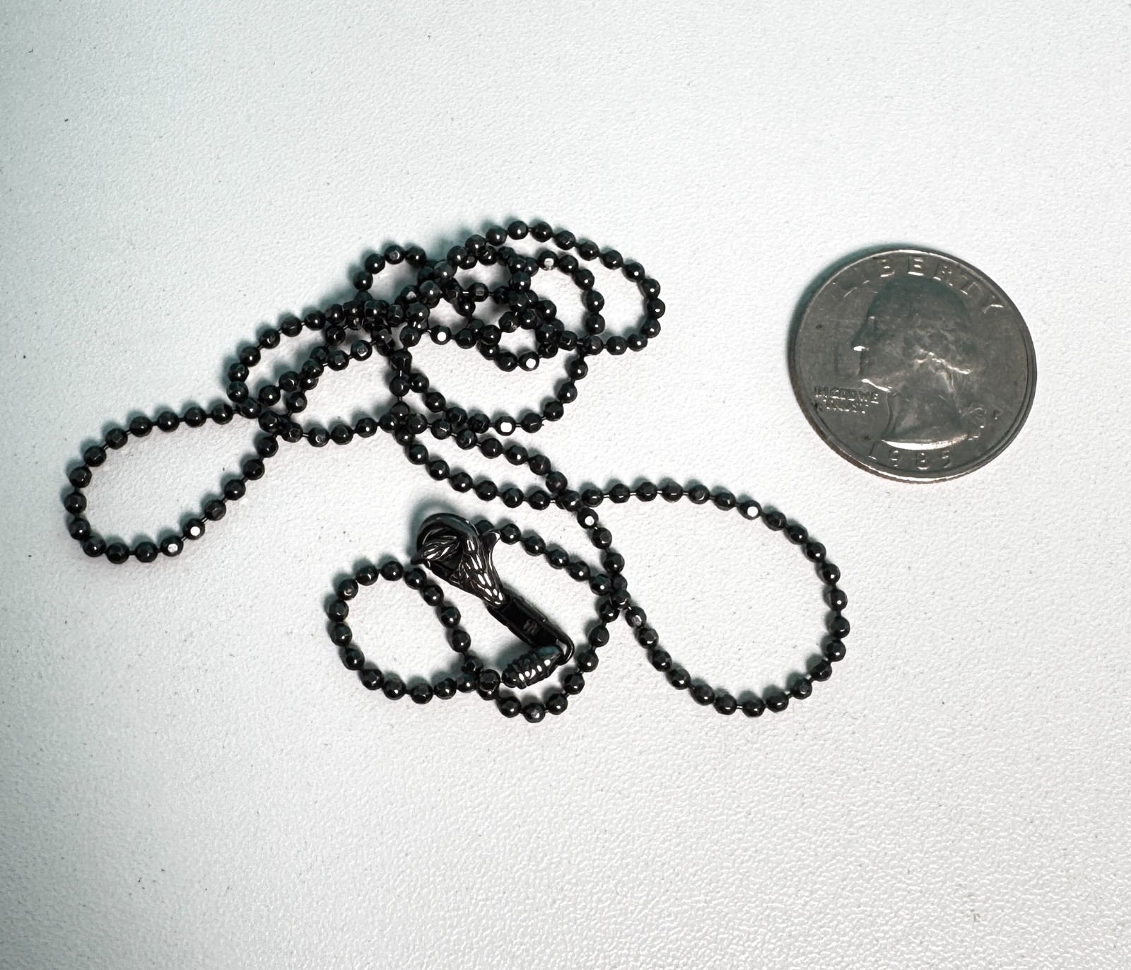 John Hardy 2mm Ball Chain Necklace Sterling Silver with Black Rhodium – 22in