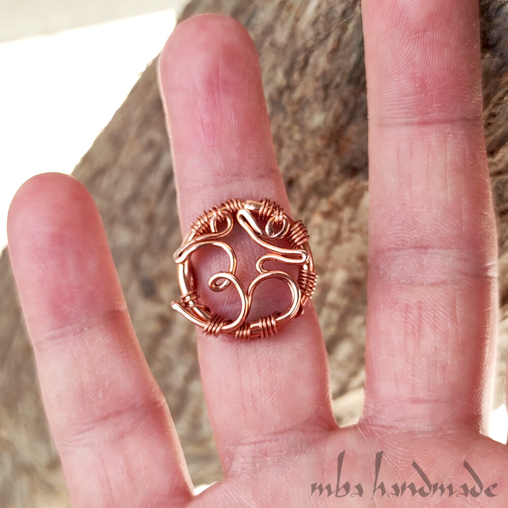 OM AUM ॐ Ring Pure Copper Any Size Handmade Unique Jewelry – Spiritual Jewelry
