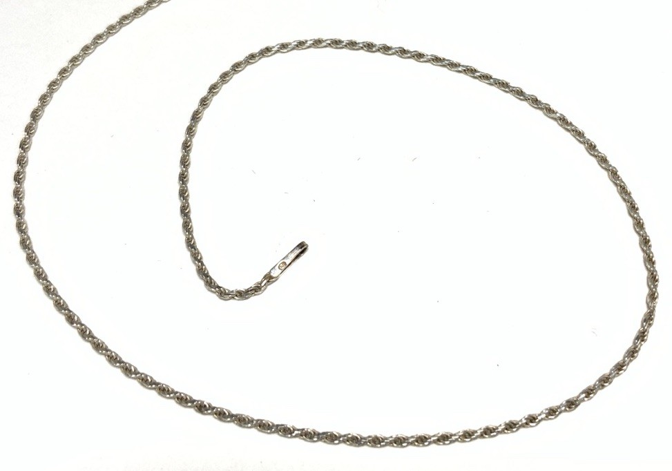 SU Sterling Silver 925 Rope Chain Necklace 16.75-inches LY06