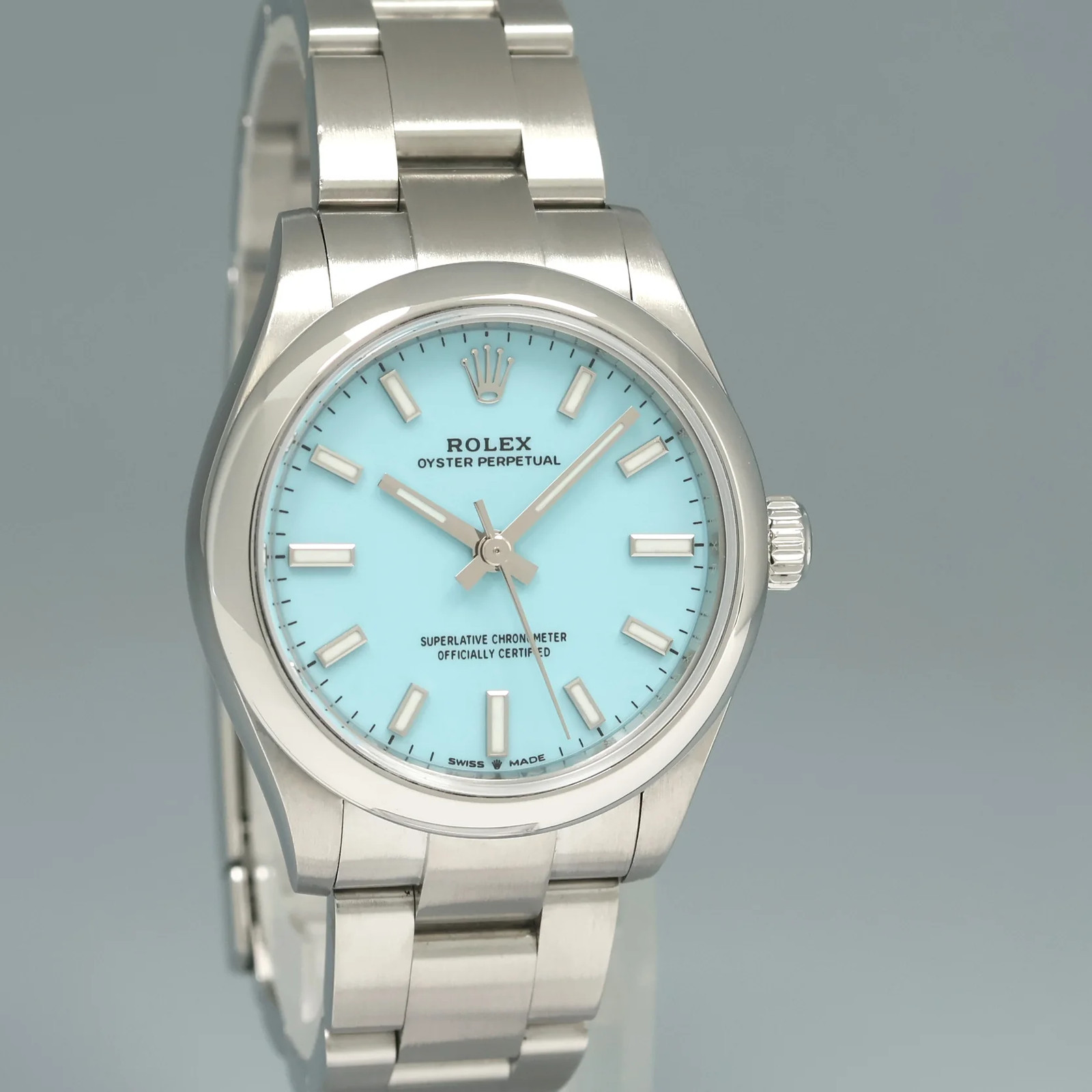 2024 MINT Rolex Oyster 277200 Perpetual 31mm Tiffany BLUE Watch Box
