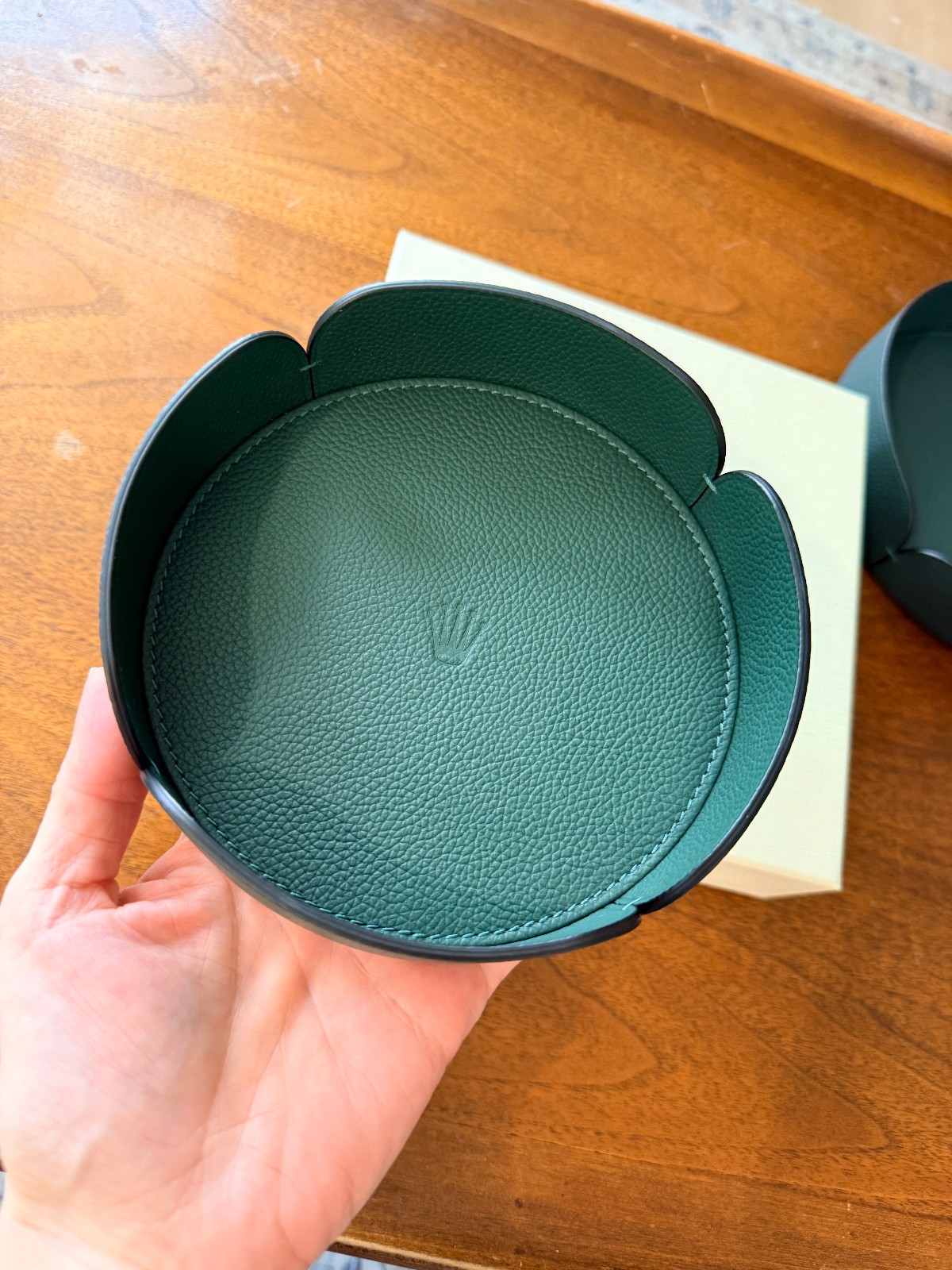 ROLEX 2x Nesting Tray LEATHER 100% authentic NEW IN BOX WATCHES & WONDERS Green