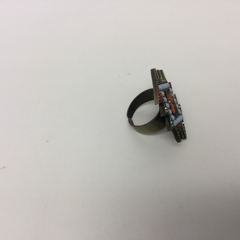 C.J. BIJOUX BEAD AND CRYSTAL RING ADJUSTABLE NWOT
