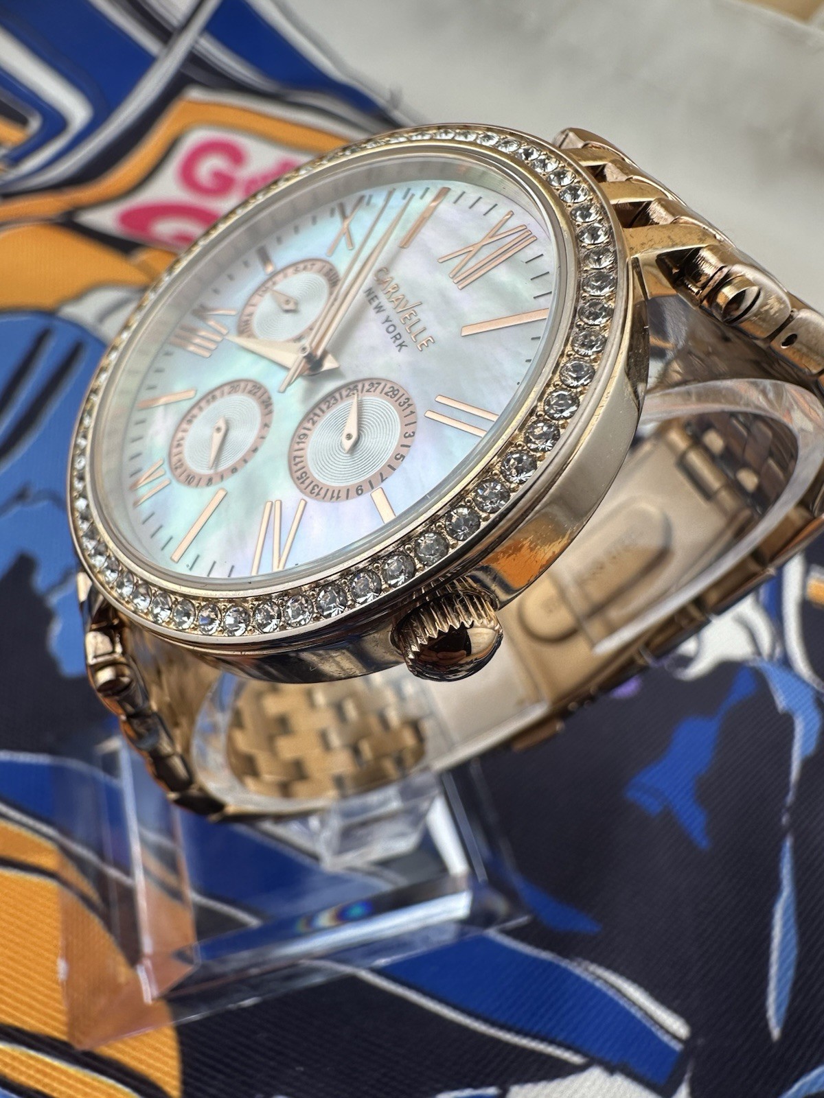Caravelle New York Gold Tone Mother of Pearl Dial Women’s Quartz