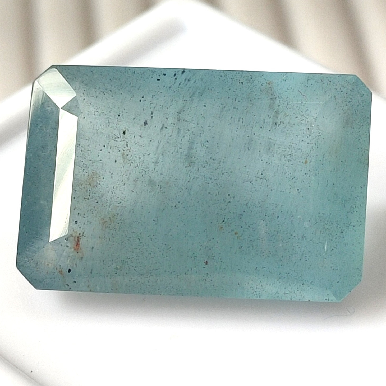 Emerald Cut Blue Aquamarine 27.10 Carat Natural Faceted Cut Gemstone 23X15.4 mm