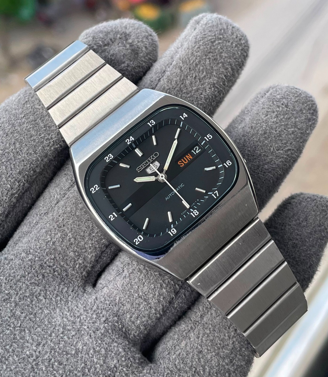 vintage Seiko 5 Automatic square tv shape call 6309-523A Men’s wrist watch japan