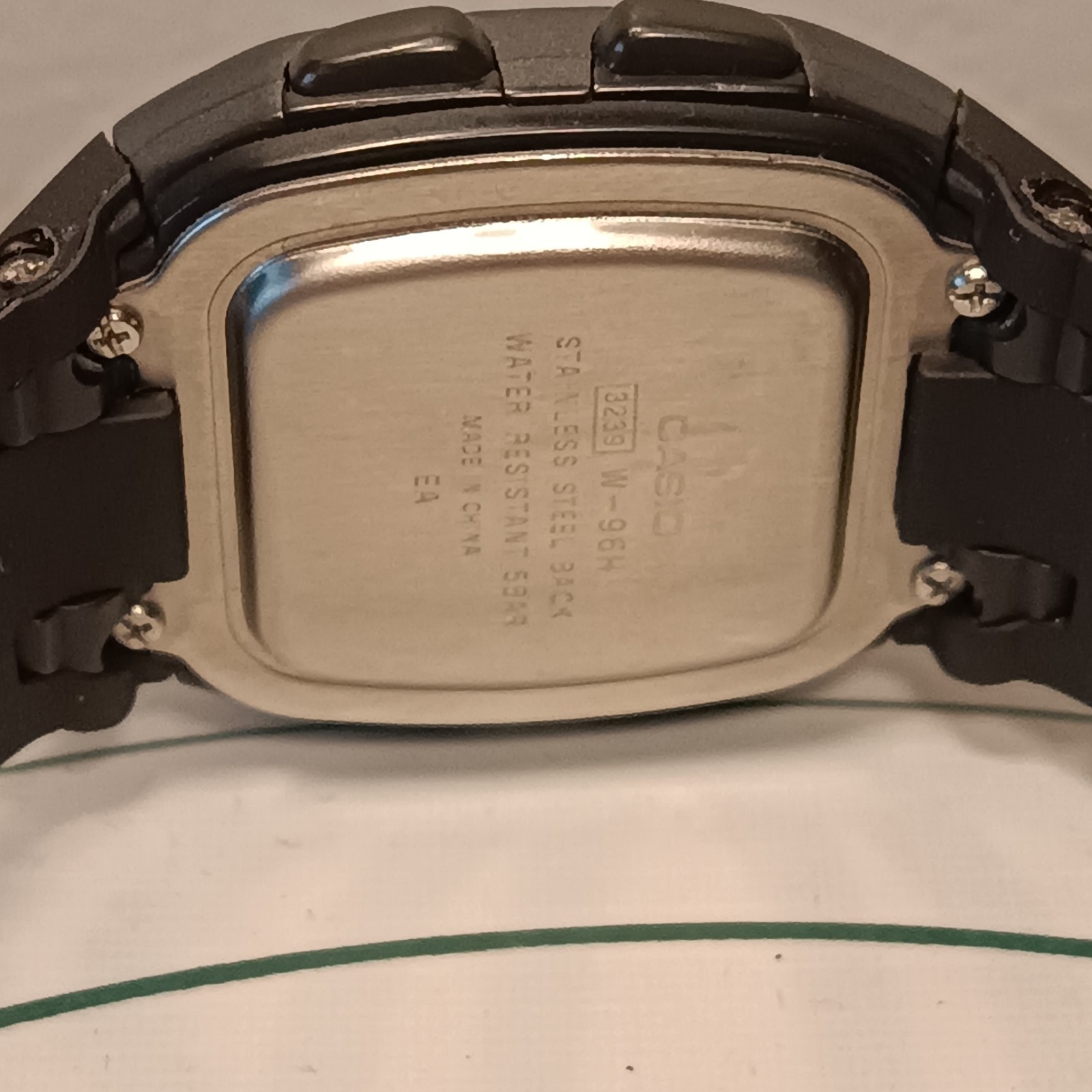 Casio Illuminator Men’s Black Digital Alarm Chronograph 50m 3239 W-96H New Strap